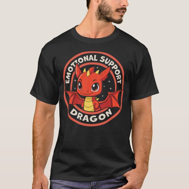 Cute Emotional Support Dragon Chibi Kawaii T-Shirt (Front)