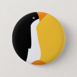 Cute Emperor Penguin Cartoon On Badge Name Tag Button at Zazzle