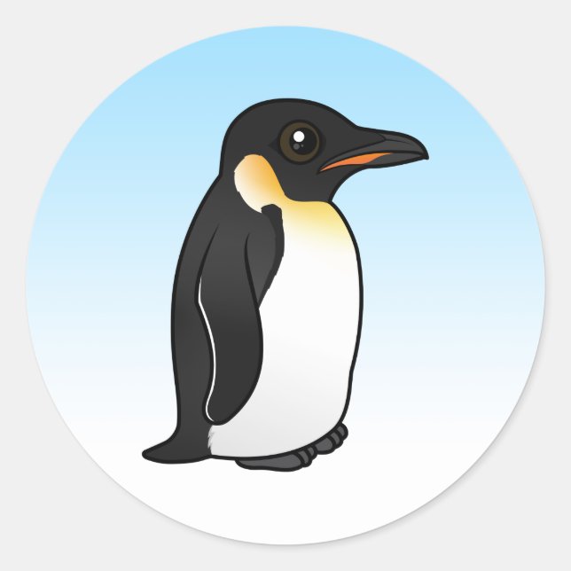 Cute Emperor Penguin Classic Round Sticker (Front)