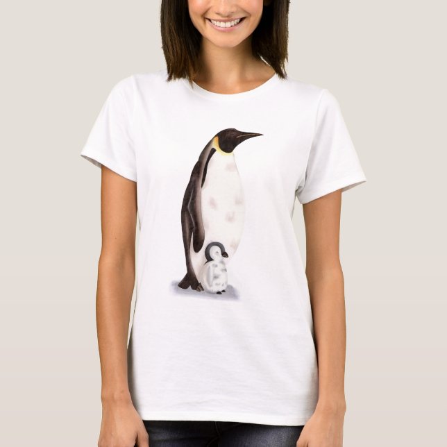 Cute Emperor Penguin Illustration T-Shirt (Front)