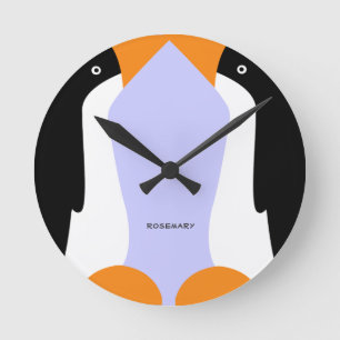 Cute Emperor Penguins Wall Clock