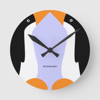 Cute Emperor Penguins Wall Clock by DigitalDreambuilder at Zazzle