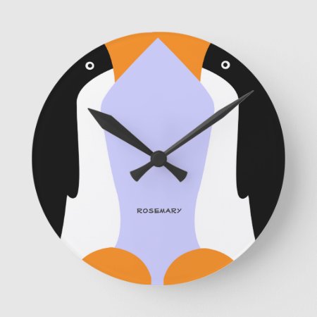 Cute Emperor Penguins Wall Clock