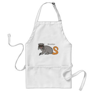 Cute Emperor Tamarin illustration cartoon Adult Apron