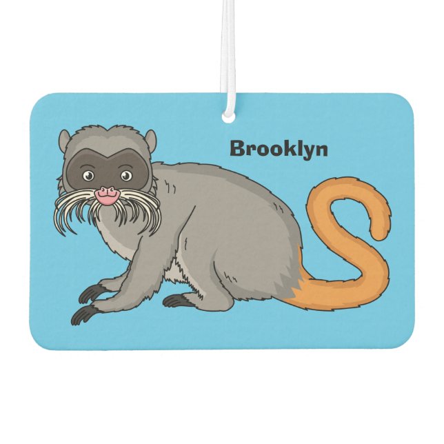 Cute Emperor Tamarin illustration cartoon Air Freshener (Front)