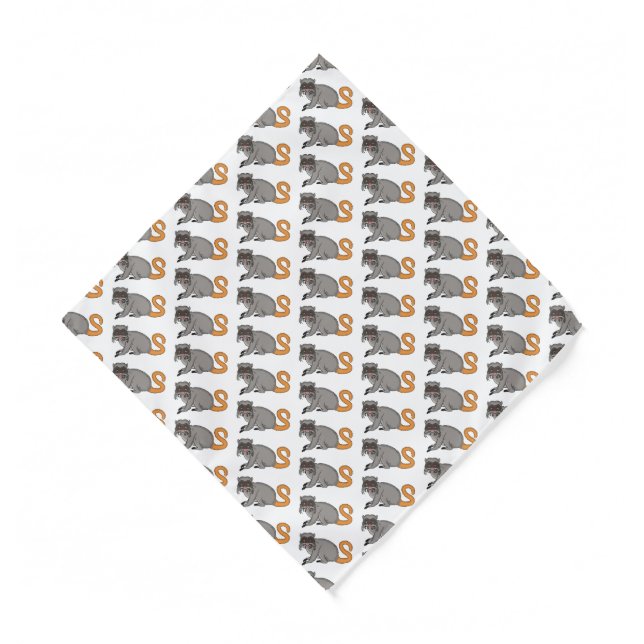 Cute Emperor Tamarin illustration cartoon Bandana (Front)