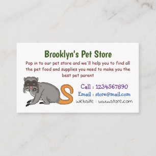 Cute Emperor Tamarin illustration cartoon Business Card