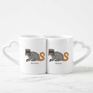 Cute Emperor Tamarin illustration cartoon Coffee Mug Set