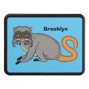 Cute Emperor Tamarin illustration cartoon Hitch Cover