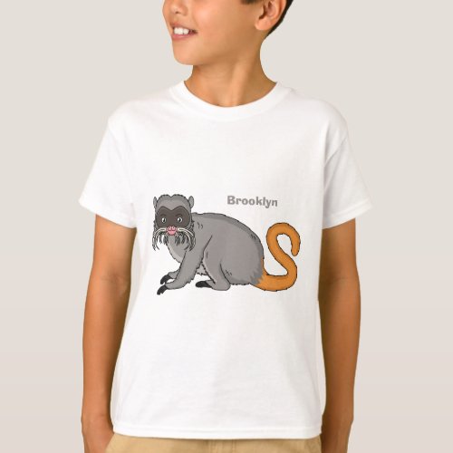 Cute Emperor Tamarin illustration cartoon  T_Shirt