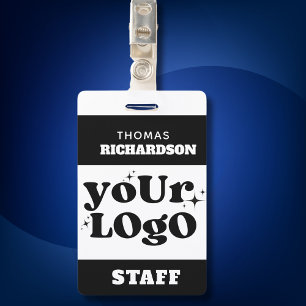 Cute Employee Name Tag Custom Business Logo Staff Badge
