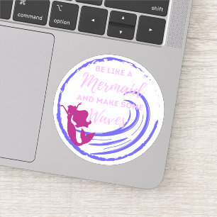 Cute Empowering Mermaid Making Waves Sticker