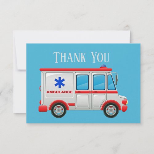 Cute EMT add text Thank You Card