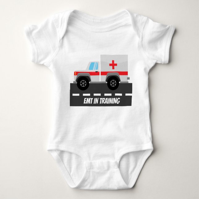 Cute EMT in Training baby bodysuit (Front)