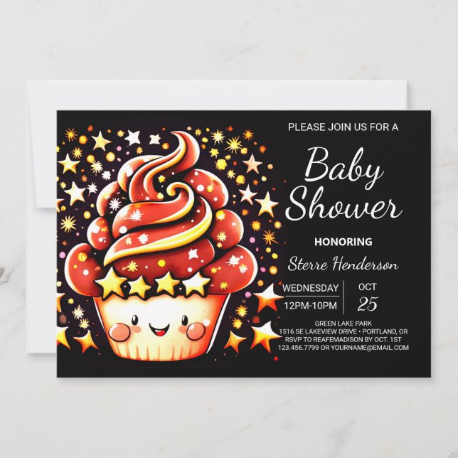 Cute Enchanted Custom Muffin Boy Baby Shower Invitation (Front)