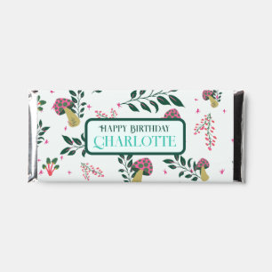 Cute Enchanted Forest Mushrooms Baby Girl Birthday Hershey Bar Favors