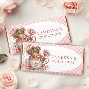 Cute Enchanting Fairy Girl Blush Floral Birthday Hershey Bar Favors