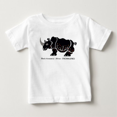 Cute endangered black RHINOCEROS _ T_Shirt