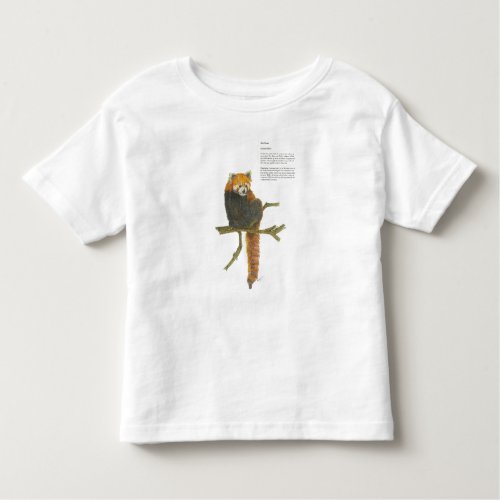 Cute Endangered Hand_Painted Red Panda Toddler T_shirt