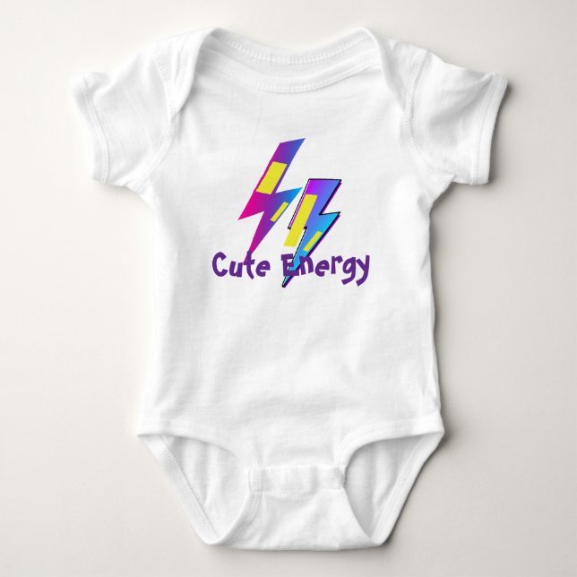 Cute Energy Lightning Kawaii Baby Bodysuit (Front)