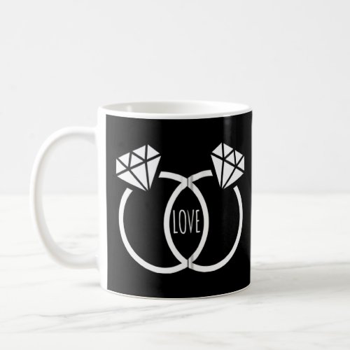 Cute Engaged Love Rings  For Just Married Couple  Coffee Mug