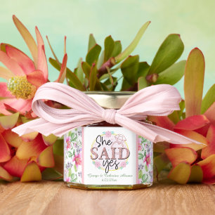 Cute engagement add names date honey jar favors