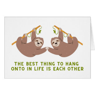 Cute Engagement Congratulations Card Sloths
