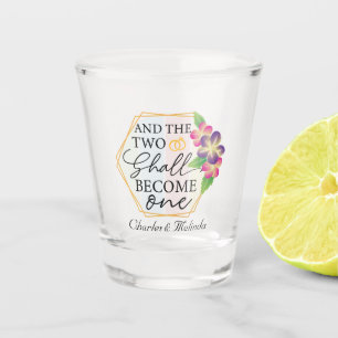 cute engagement party add names shot glass