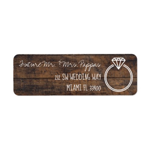 Cute Engagement  Save the Date Chalk Styled Text Label
