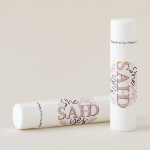 cute engagement shower she said yes lip balm