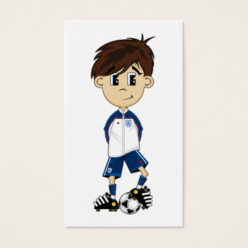 Customizable Cute England Soccer Boy Bookmark Business Card Template