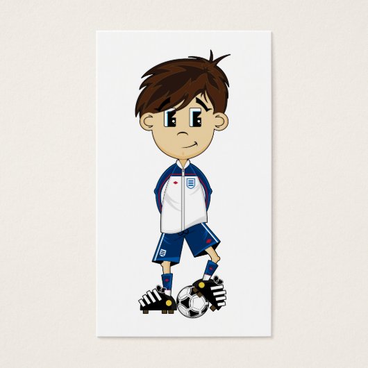 Cute England Soccer Boy Bookmark (Front)