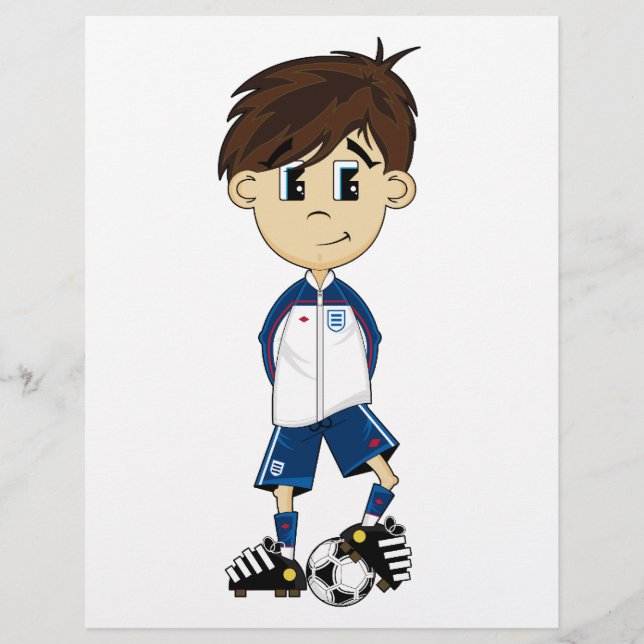 Cute England Soccer Boy Flyer (Front)