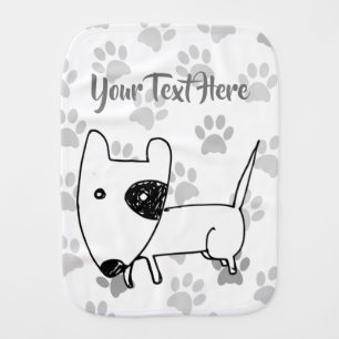 Cute English Bull Terrier Baby Burp Cloth