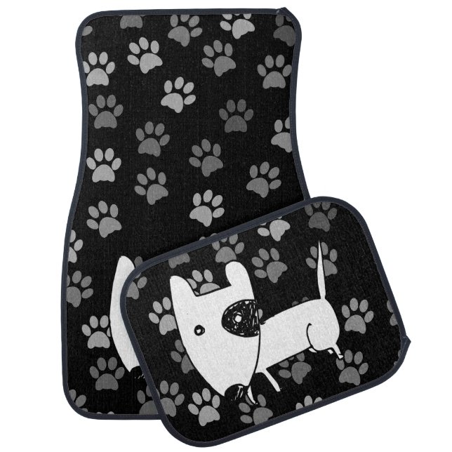 Cute English Bull Terrier Car Floor Mat (Set)