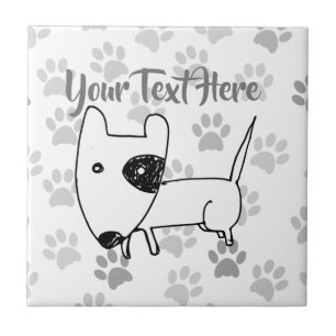 Cute English Bull Terrier Ceramic Tile