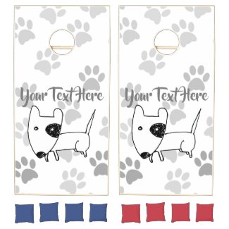 Cute English Bull Terrier Cornhole Set