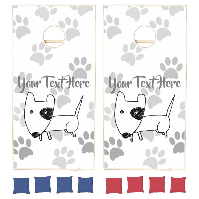 Cute English Bull Terrier Cornhole Set (Set)