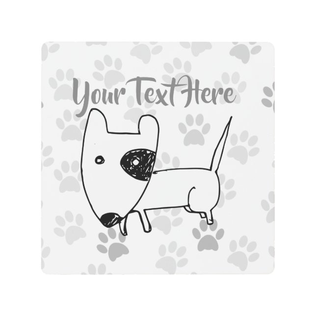 Cute English Bull Terrier Metal Print (Front)