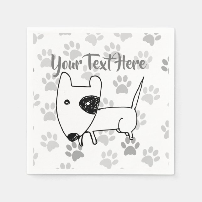 Cute English Bull Terrier Napkins (Front)