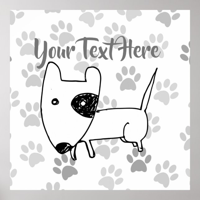Cute English Bull Terrier Poster (Front)