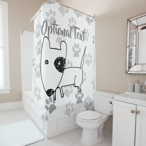 Cute English Bull Terrier Shower Curtain