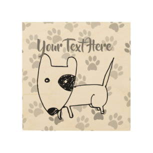 Cute English Bull Terrier Wood Wall Art