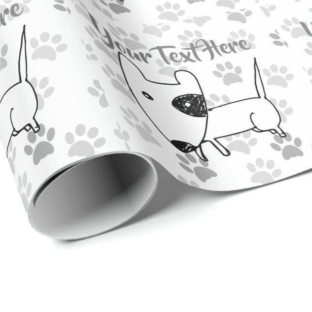 Cute English Bull Terrier Wrapping Paper (Roll Corner)