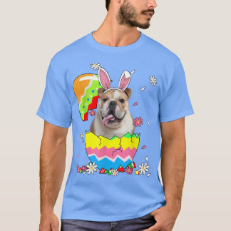 Cute English Bulldog Dog Pet Hunting Egg Bunny Eas T-Shirt
