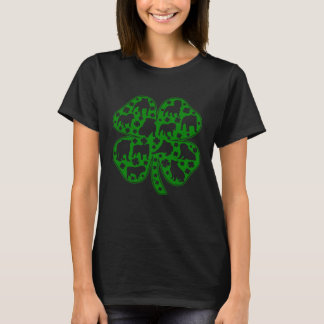 Cute English Bulldog Dog Shamrock C Saint Patricks T-Shirt