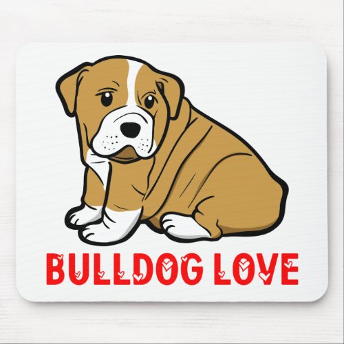 Cute English Bulldog Gift Cartoon Puppy Dog Mouse Pad