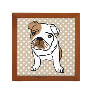 Cute English Bulldog Illustration Pencil/Pen Holder