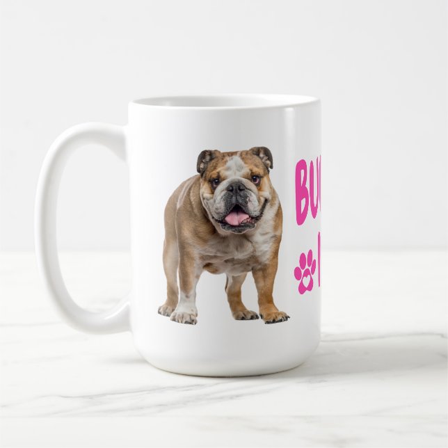 Cute English Bulldog Mom Gift Adorable Dog Lovers Coffee Mug (Left)