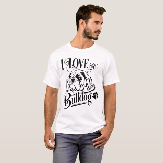 Cute  English Bulldog Mom Puppy Dog Mascot  Mens T-Shirt (Front Full)